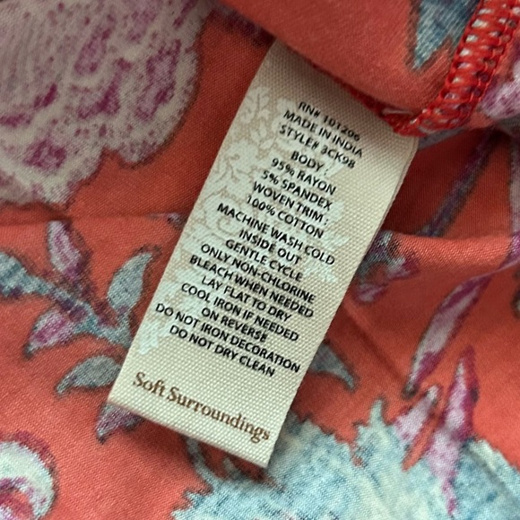 Soft Surroundings Samara Embellishef Paisley Beaded Tunic Sz M PETITE - Picture 9 of 9